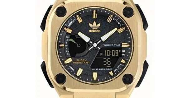 Adidas watch black and gold online