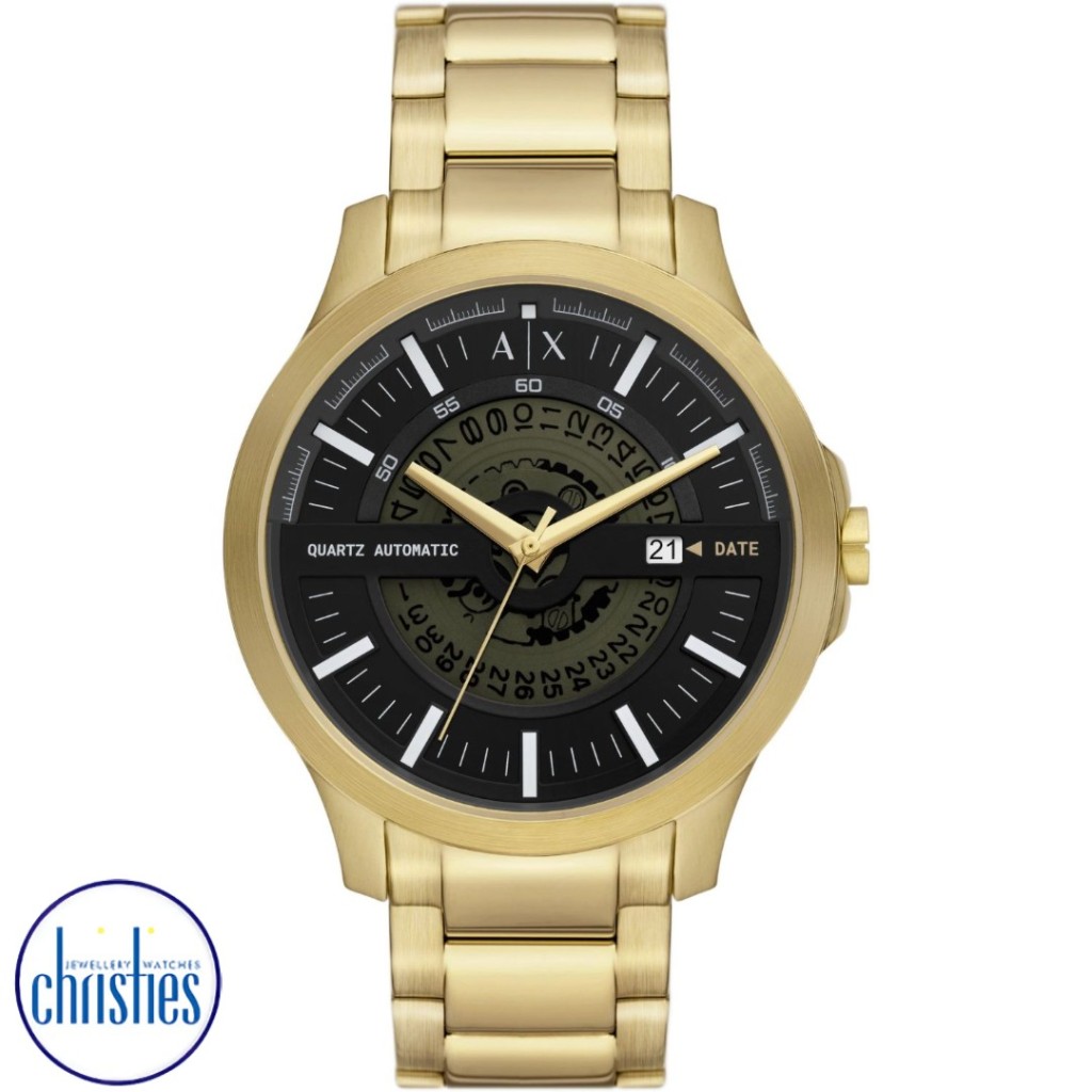 Armani exchange best sale watch mens gold