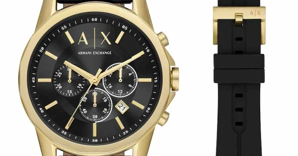 Armani Exchange Chronograph Quartz Black Dial Men's Watch And Luggage Tag Gift  Set AX7105 723763263337 - Watches - Jomashop