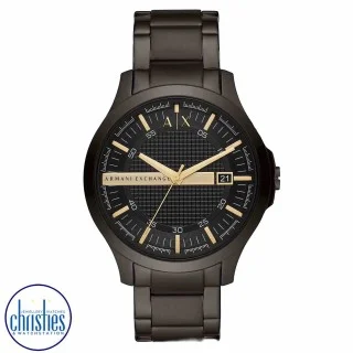 Armani exchange watch black stainless clearance steel