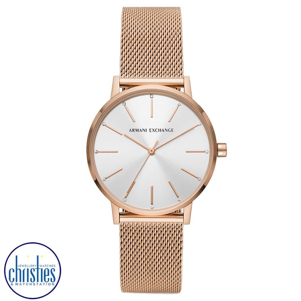 Rose gold armani exchange watch new arrivals