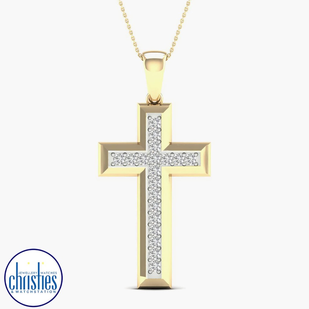 Gold cross pendant on sale nz