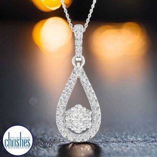 18ct white deals gold diamond necklace