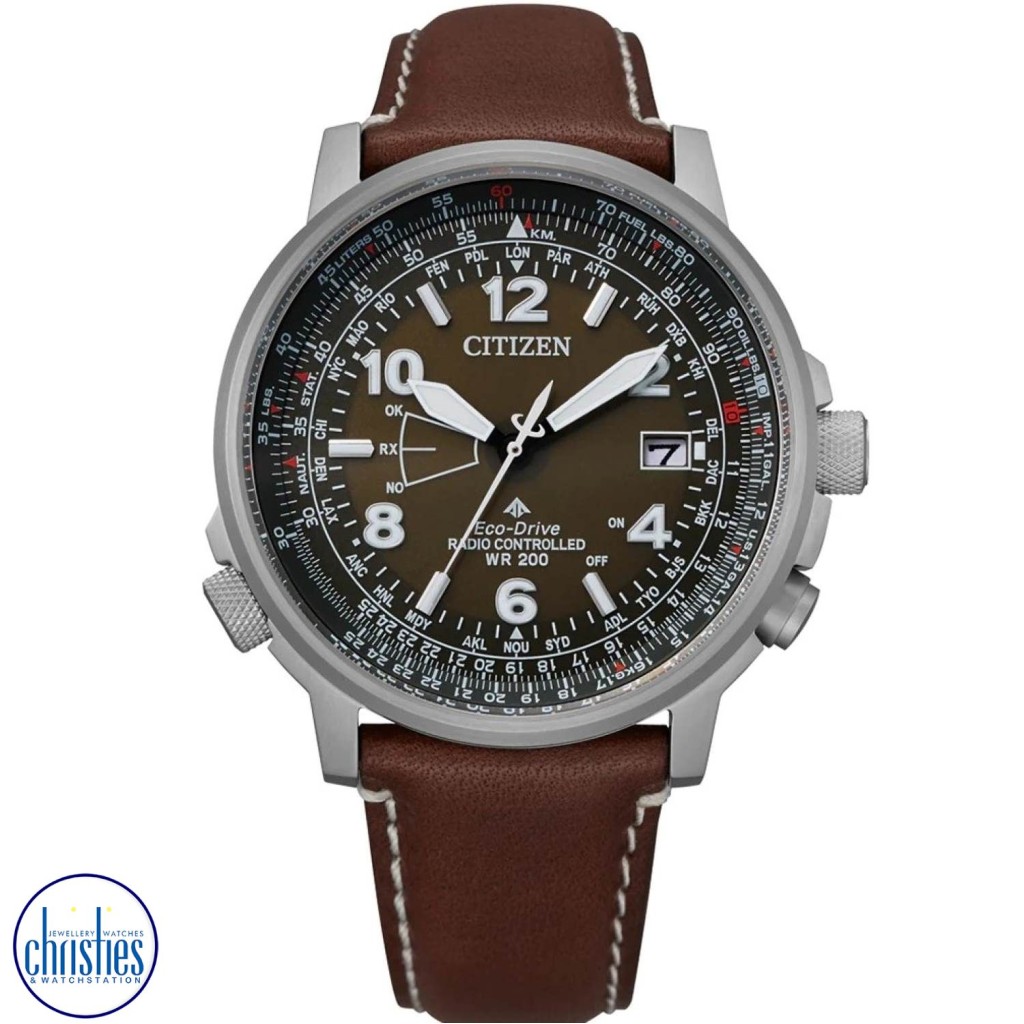 CB0240 29X CITIZEN Promaster Sky Eco Drive Brown Leather