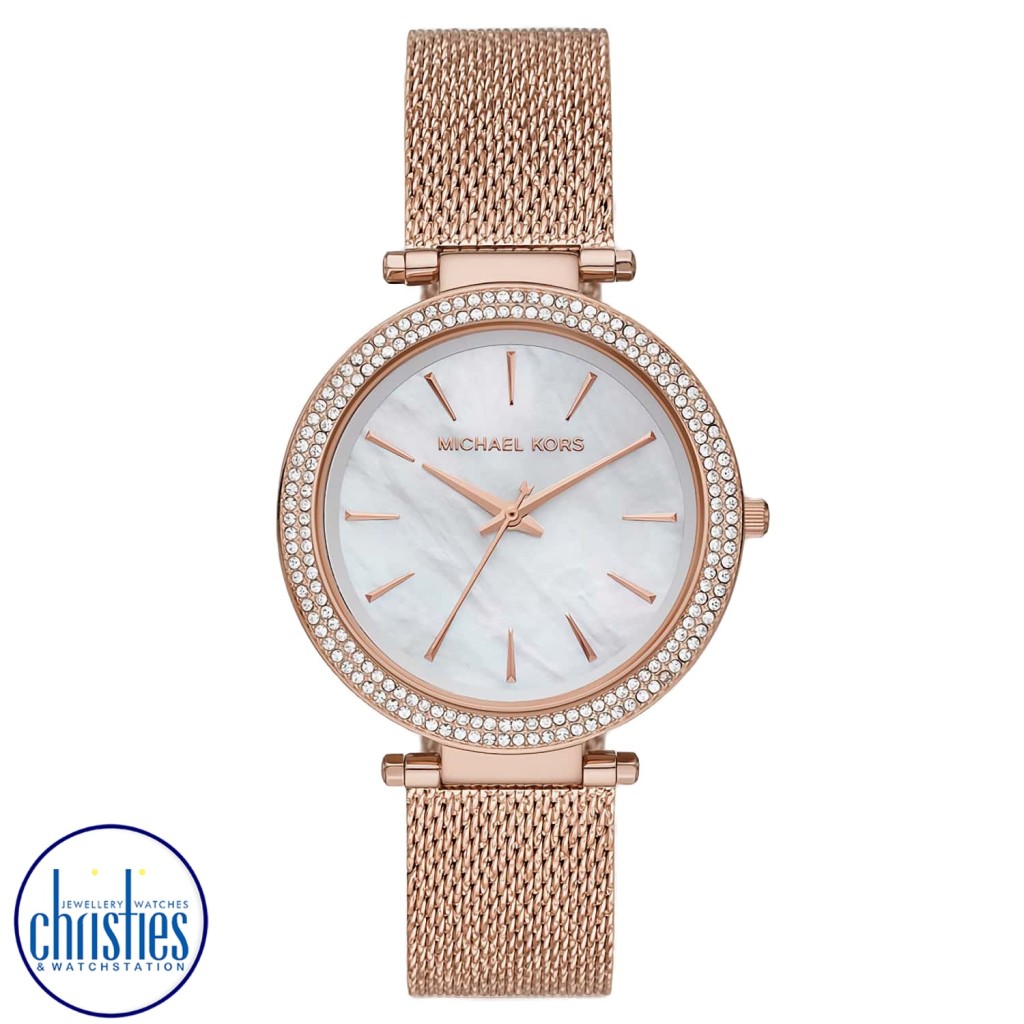 Michael kors rose gold crystal best sale watch