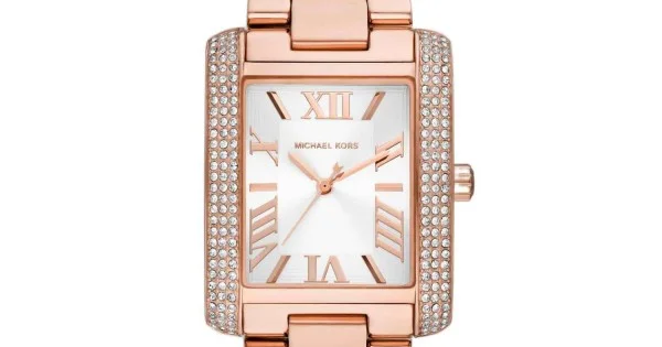 Michael kors pave on sale rose gold watch