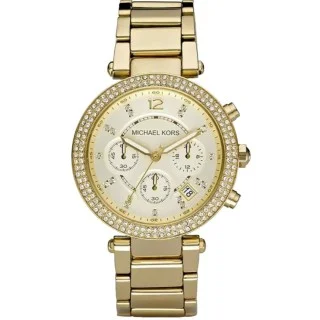 Mk gold watch womens best sale