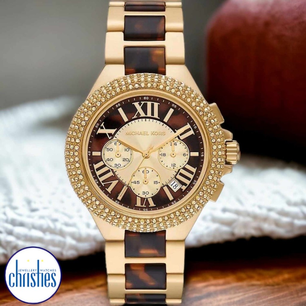 Michael kors tortoise and clearance gold watch