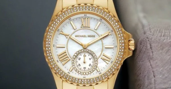 Michael kors diamond watch gold hot sale