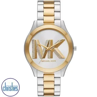 Michael kors slim runway hot sale black stainless steel watch