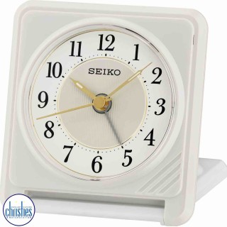 Seiko QHT016W Luminous Travel Alarm Clock with Ascending Beep