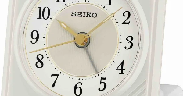 Seiko QHT016W Luminous Travel Alarm Clock with Ascending Beep