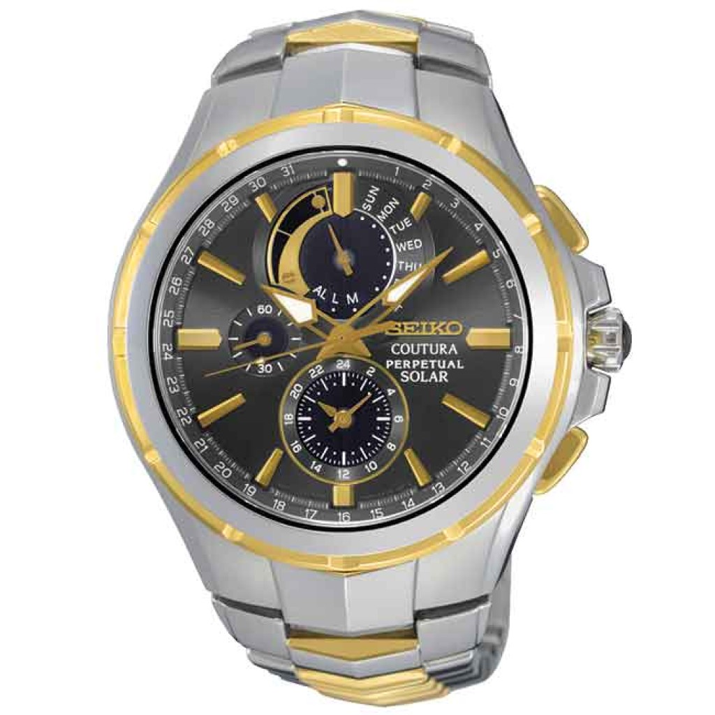 Seiko men's coutura store solar perpetual chronograph watch