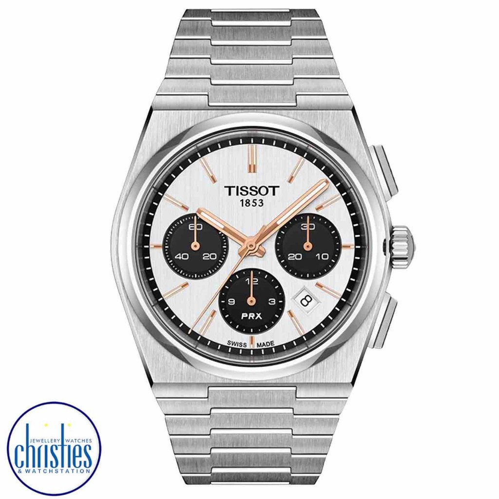 TISSOT PRX Watch Valjoux Chrono Dial Steel Bracelet