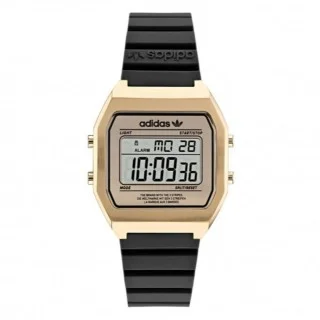 Adidas black sale and gold watch