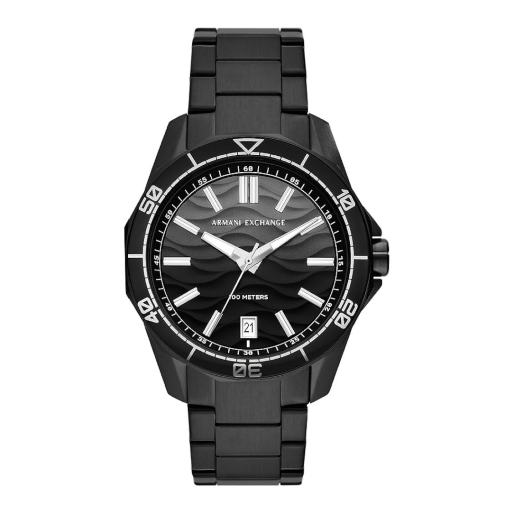 Armani black stainless online steel watch