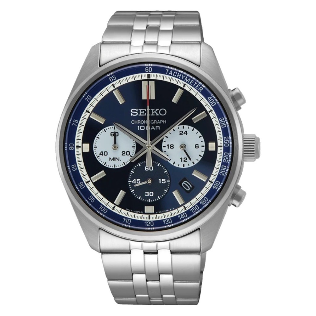 Seiko men's quartz hot sale blue dial watch